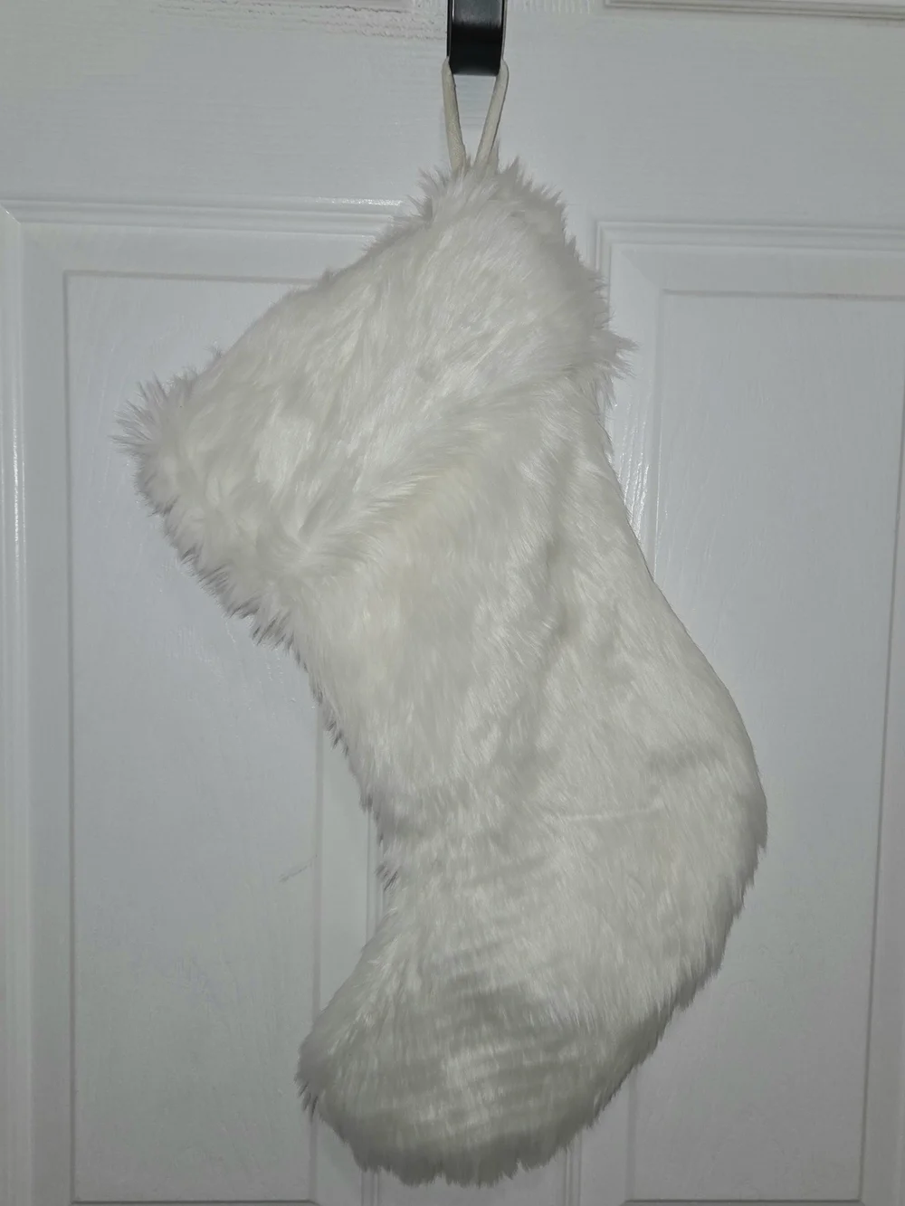 Wondershop Christmas Stocking White Faux Fur Plush Holiday Decor 18